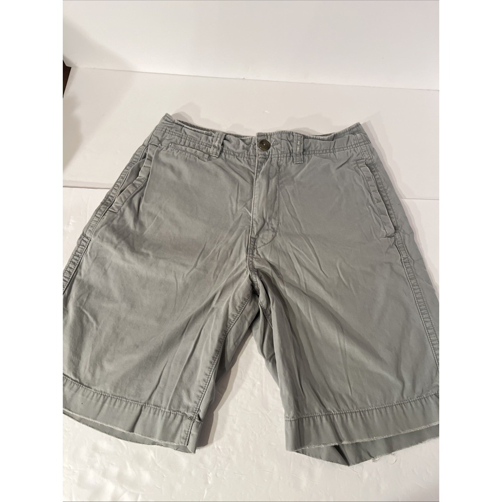 American Eagle Vintage Mens Chino Short Size 30 Gray Solid 10in Inseam